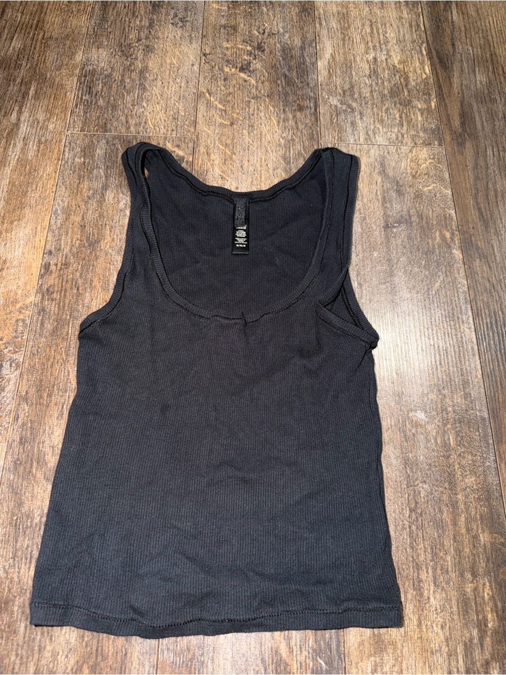 SKIMS Black Ribbed Tank Top